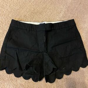 J Crew Scalloped Shorts, Black 3.5”